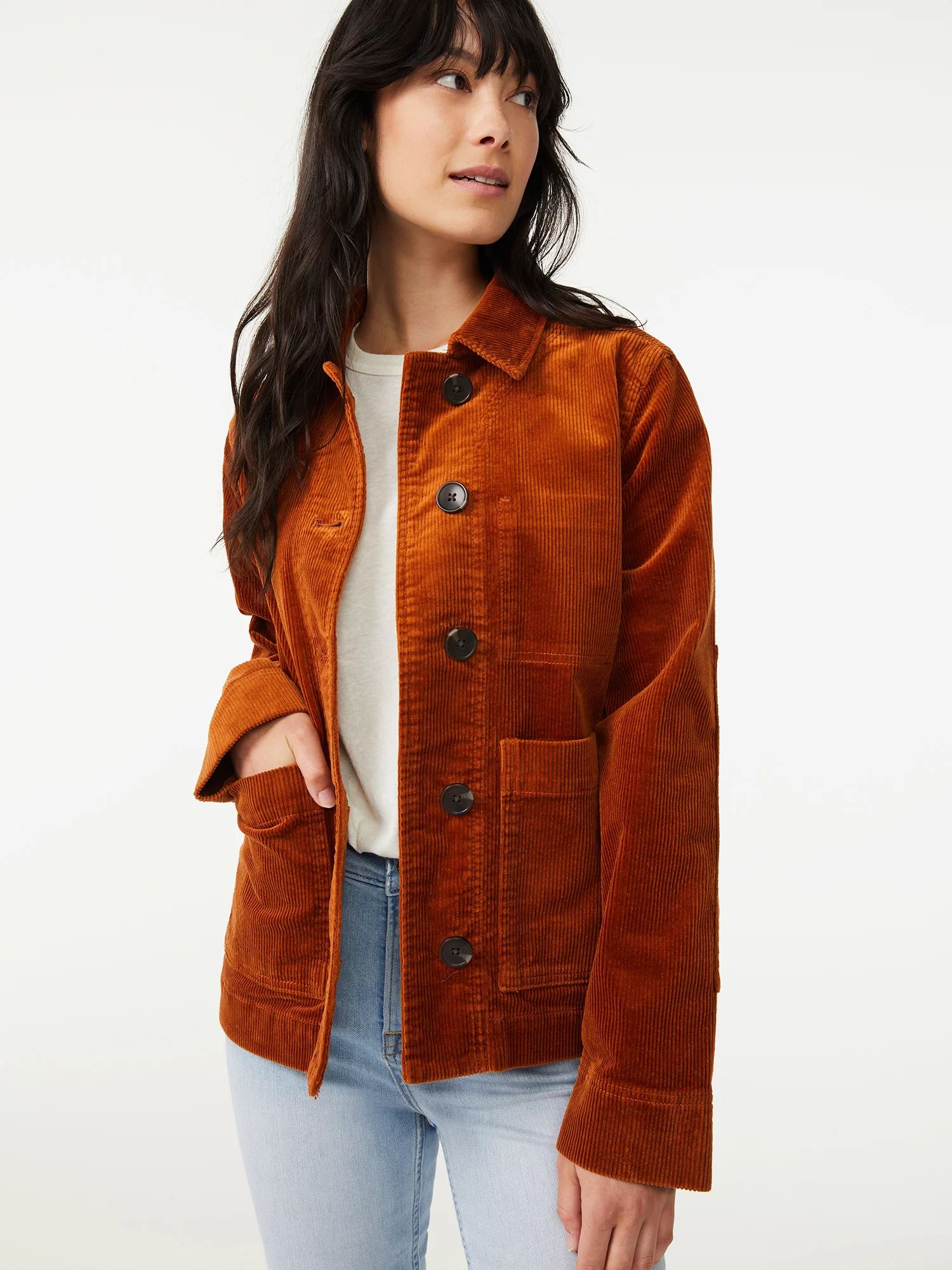 Free Assembly Women's Corduroy Chore Jacket | Walmart (US)