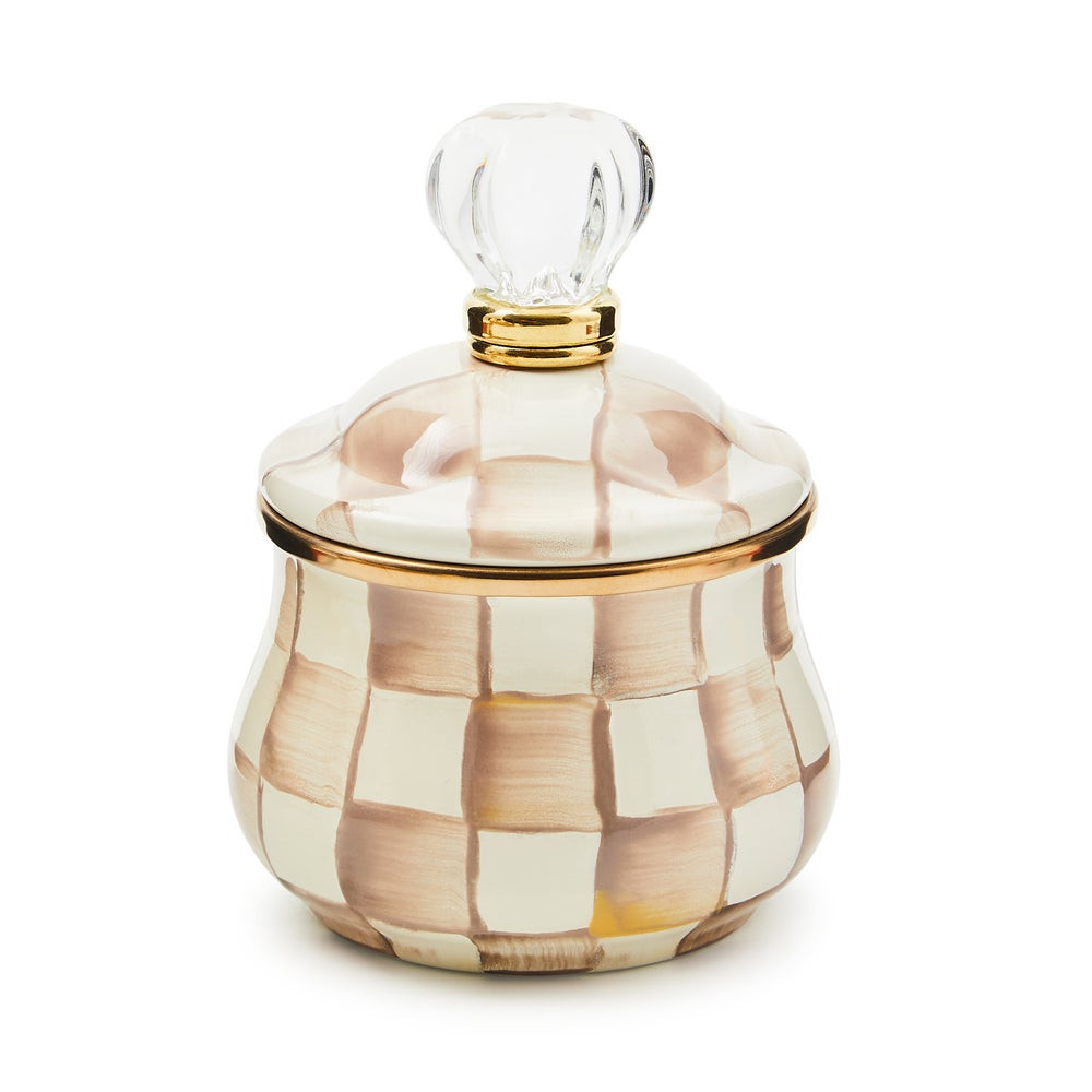 Mocha Check Lidded Sugar Bowl | MacKenzie-Childs