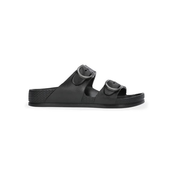 Time and Tru Women's Double Buckle EVA Slide Sandals | Walmart (US)