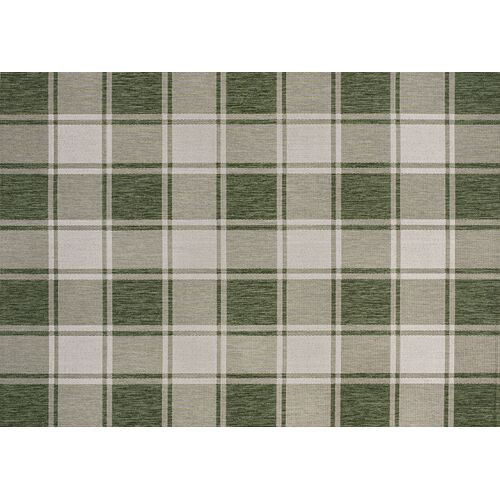 Rynara Farmhouse Gingham Rug - Green - Green | Floor Covering, Carpet, Mat, Area Rug | One Kings Lane