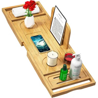 Bathtub Tray Caddy - Bath Tray - Bath Tub Tray Caddy - Bamboo Bath Table Tray For Tub - Expandable Size, Fits Most Tubs | Wayfair North America