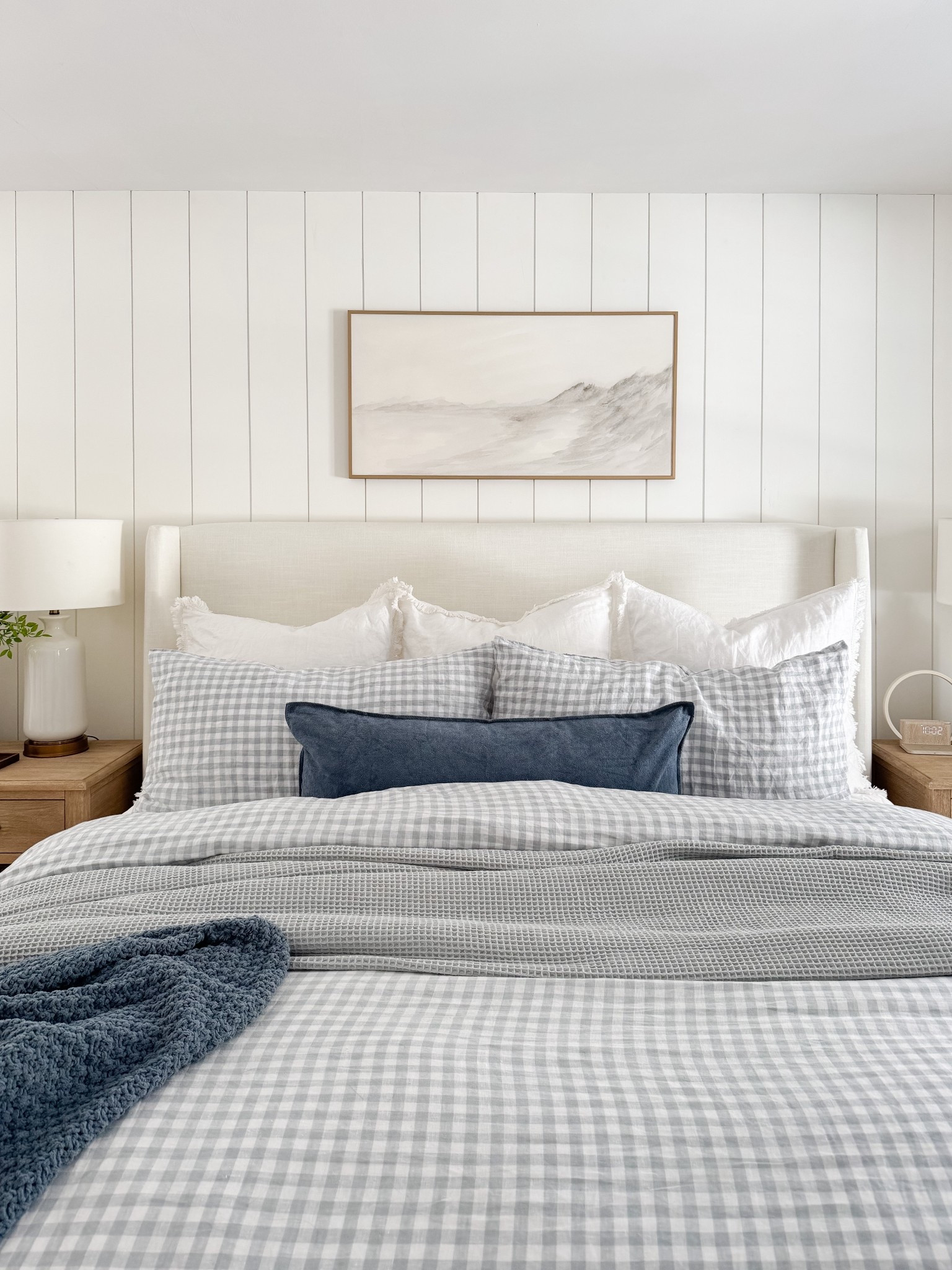 Layered coastal bedroom! This bedroom is all about relaxed layers, soft blues, and classic coastal patterns that make the space feel serene. 

#LTKHome