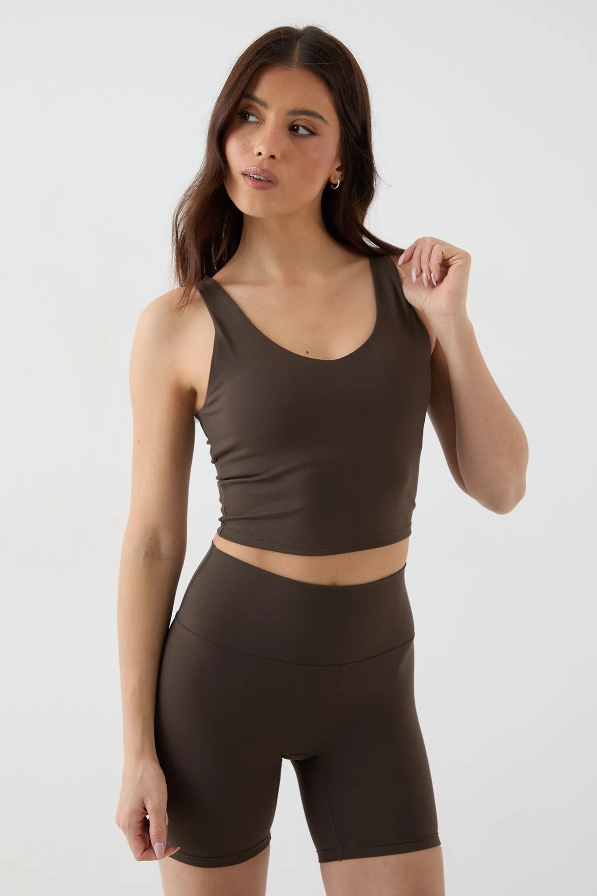 DSGN Studio Ultra Sculpt Longline Plunge Sports Bra | Boohoo.com (UK & IE)