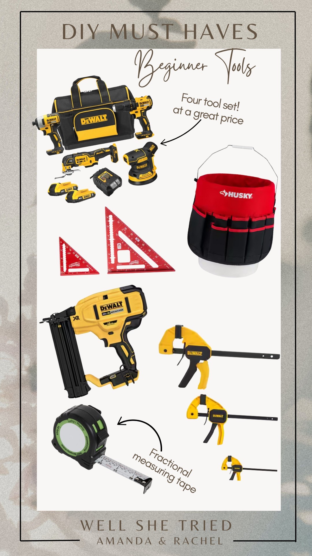 Top picks for beginner tools.  Everything you’d need to get started on any project! ✨

#LTKU #LTKHome #LTKGiftGuide