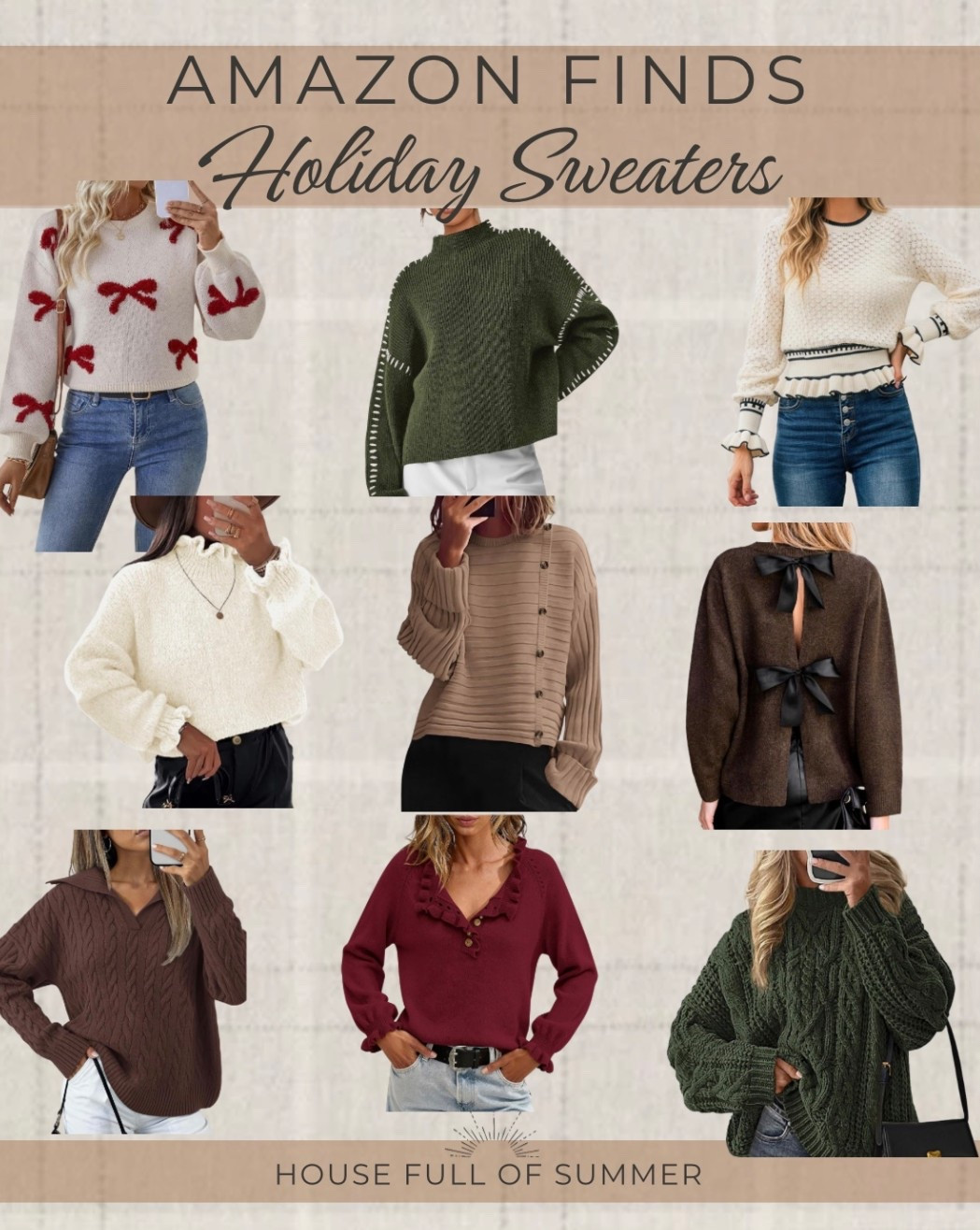 Christmas sweaters holiday outfits thanksgiving day outfit 
Bow sweater 

#LTKGiftGuide #LTKCyberWeek #LTKHoliday