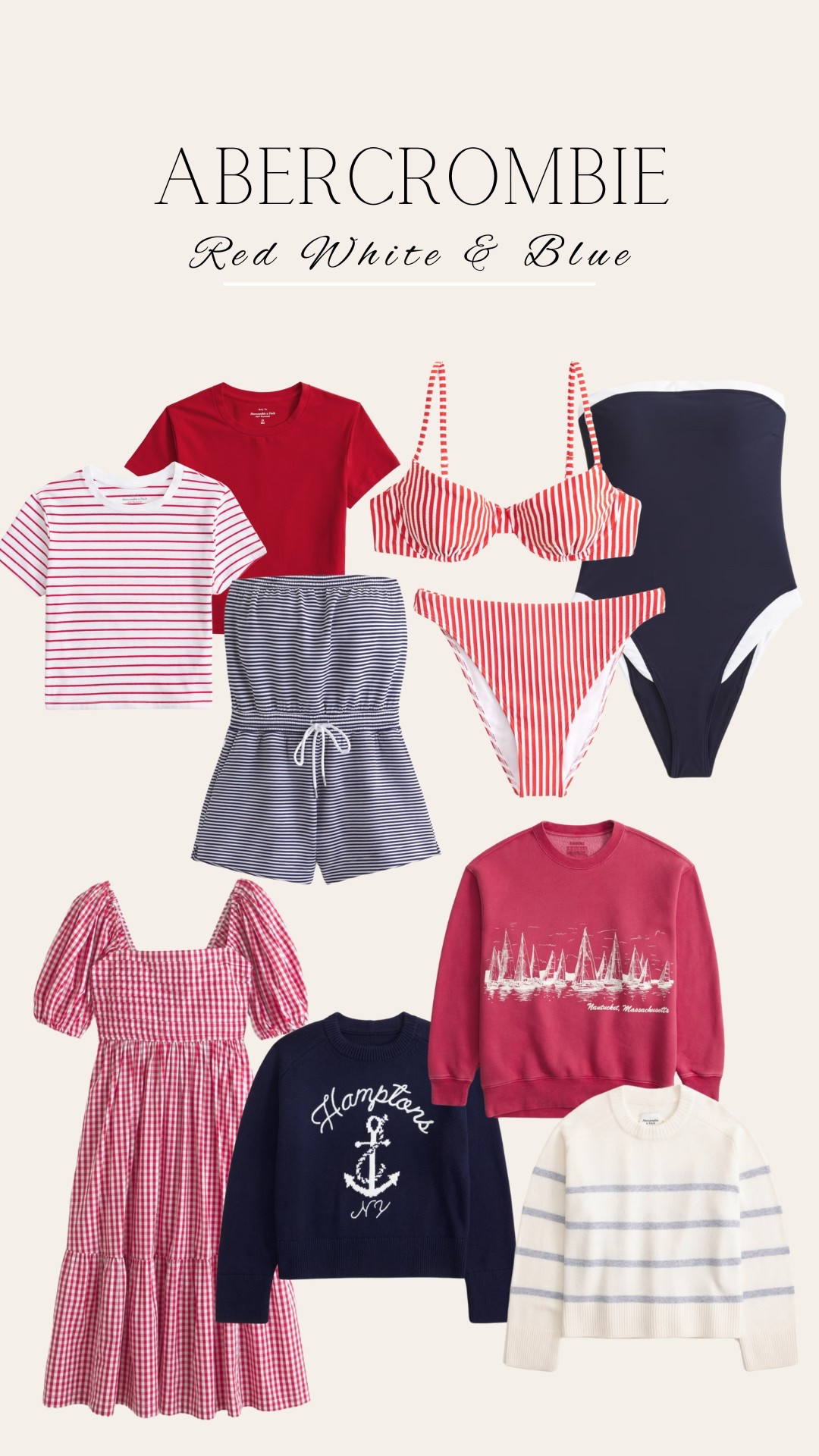 Abercrombie red white and blue picks! Perfect for summer, Memorial Day, 4th of July and Labor Day!

#LTKFindsUnder50 #LTKStyleTip #LTKTravel