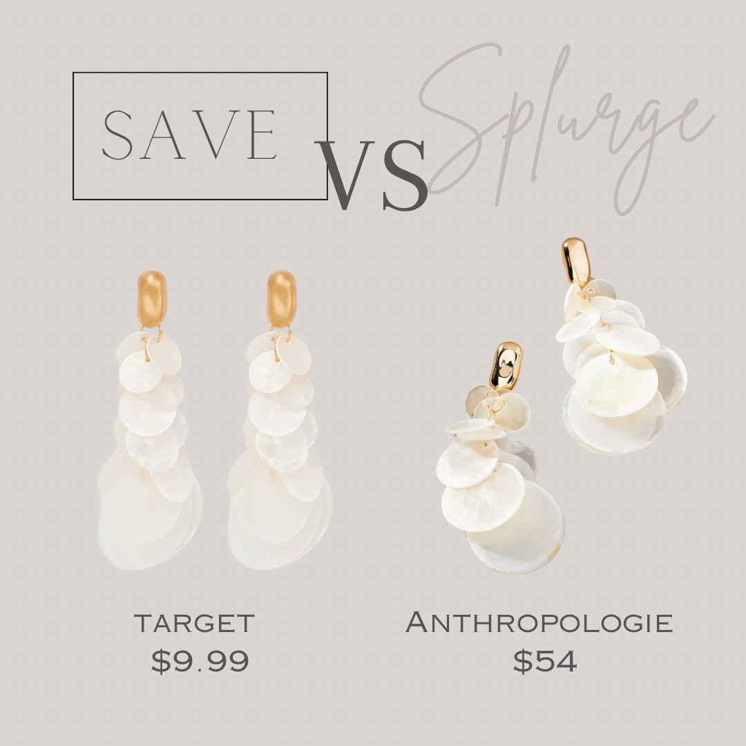 Save VS Splurge 

Wow! These earrings look identical! $9.99 vs $54!!! 


Pearl earrings, summer accessories, earrings, summer outfit, vacation style, resort style 

#target #targetfinds #anthropologie 

#LTKSeasonal #LTKSwim #LTKFindsUnder50