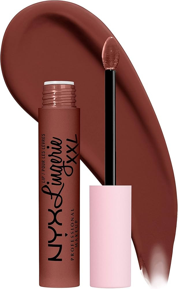 NYX PROFESSIONAL MAKEUP Lip Lingerie XXL Matte Liquid Lipstick - Low Cut (Warm Brown Nude) | Amazon (US)