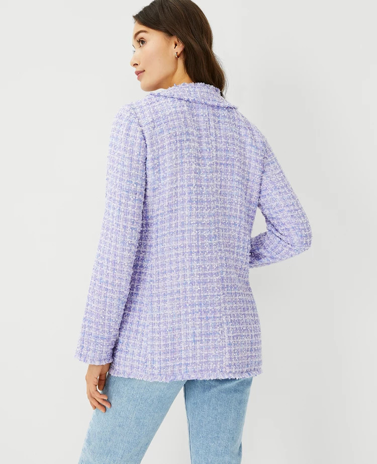 Fringe Tweed Cardigan Jacket | Ann Taylor (US)