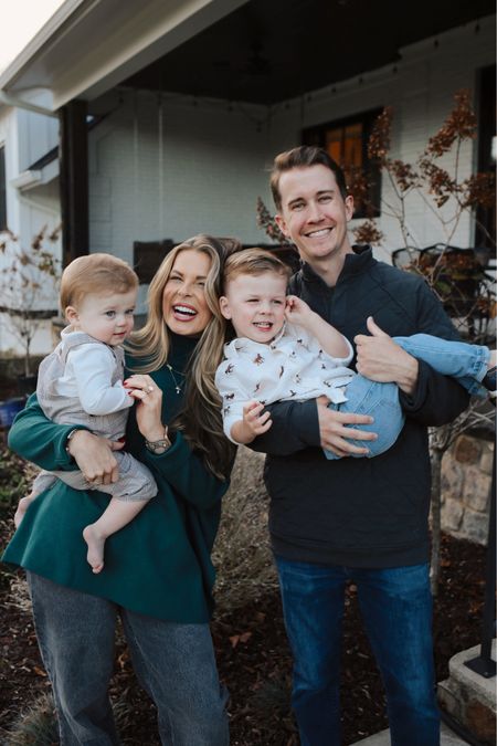 Shop our Thanksgiving outfits! My sweater comes in 5 colors and is just $32 as a Black Friday door buster from southern made!! Luke’s cozy earth quilted pullover is 45% off w code LAURAELIZABETH45 for Black Friday! Liam and Lincoln’s outfits are both linked also! 😍 

family photos | toddler boy fashion | baby boy fashion 

#LTKfamily #LTKbaby #LTKkids