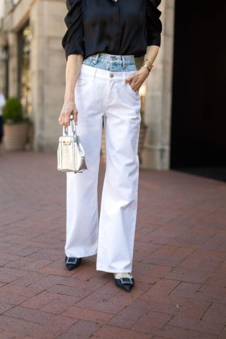 Pro Tip : This pair of jeans looks classic paired with a navy top but treat them like any other pair of white denim. I like to style them without a belt so as not to draw away attention from what they are!

#LTKover40 #LTKstyletip #LTKitbag