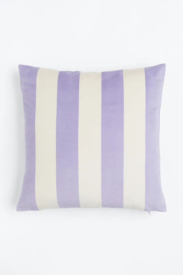 Velvet Cushion Cover - Light purple/white - Home All | H&M US | H&M (US + CA)