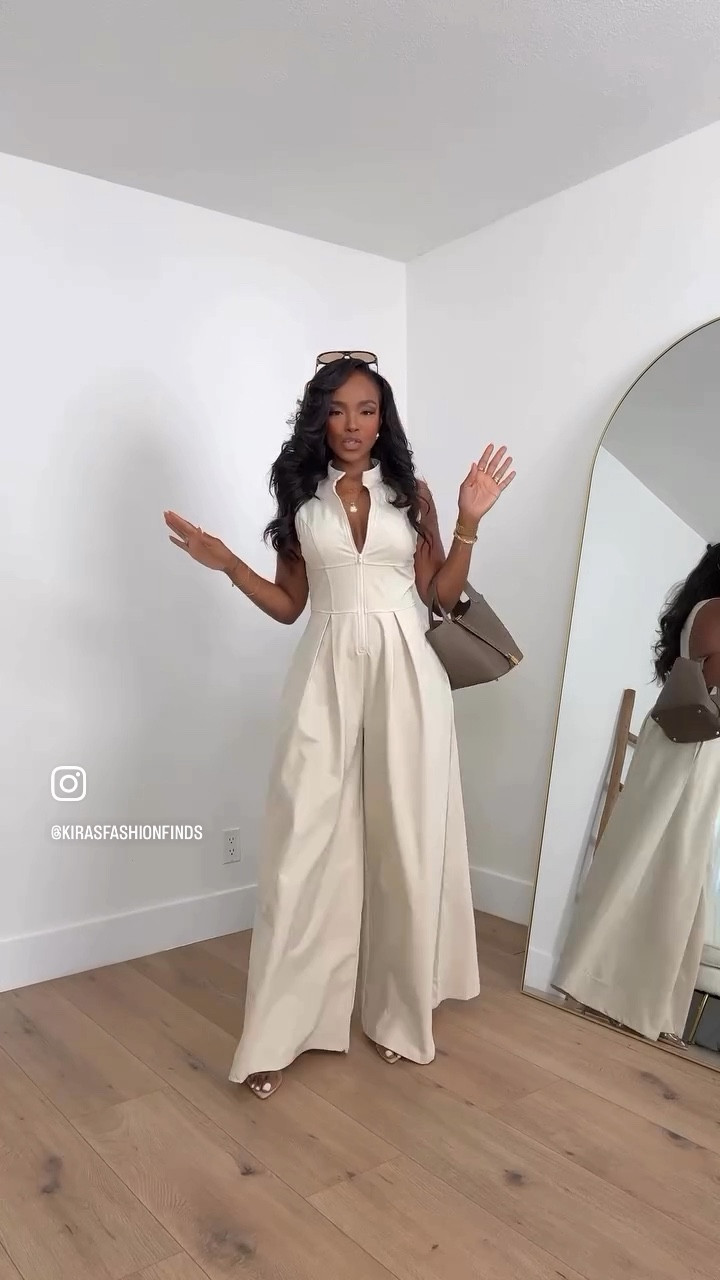 Scroll to shop this elevated neutral look 🤍

A structured wide-leg jumpsuit like this is one of those statement pieces you can style multiple ways—dress it up with heels and a bag or keep it minimal for a clean, polished vibe, making it a timeless option where the cost per wear keeps dropping.

Perfect for brunch, events, dinner plans, or special occasions.

📏 Measurements: 5’4”, 140 lbs, 34D bust, 27” waist, 40” hips

Follow me on Instagram and YouTube @kirasfashionfinds

#LTKootd #LTKPetite