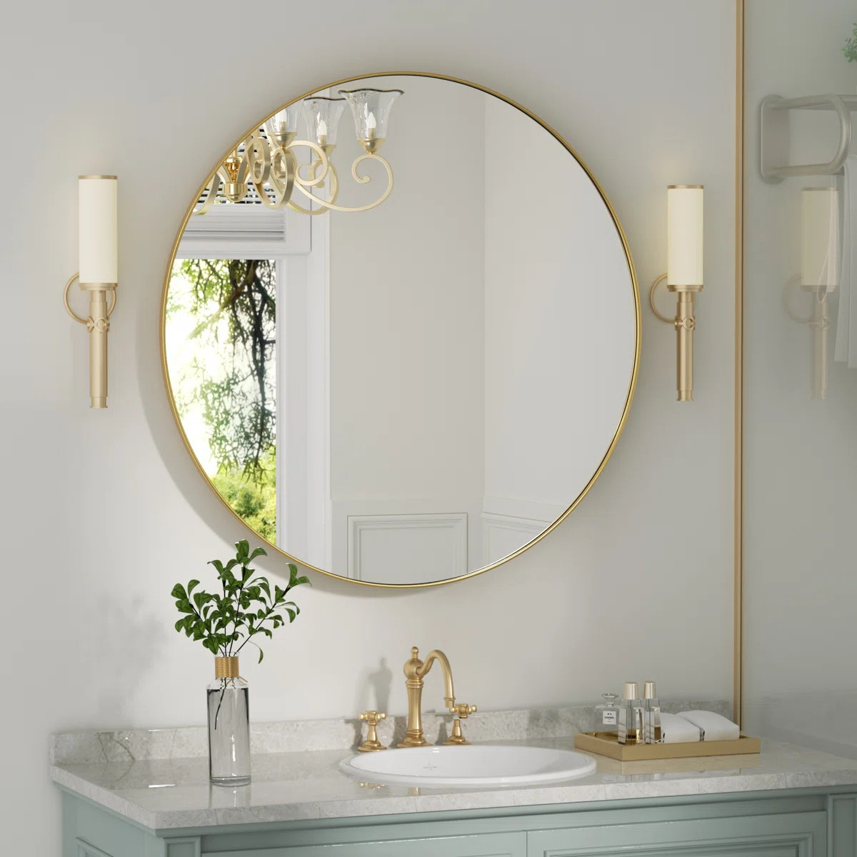 Alauni Vanity Mirrors Metal Bathroom Wall Mounted Mirrors for over sink, wall decor, entryway | Wayfair North America