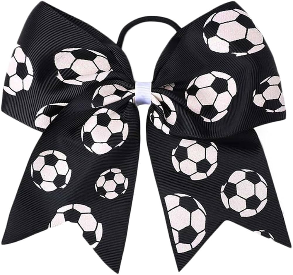 BBTDIN Soccer Ball Jumbo Cheer Bow for Cheerleading Ponytail Holder, Cheerleading Style, 1 Count,... | Amazon (US)