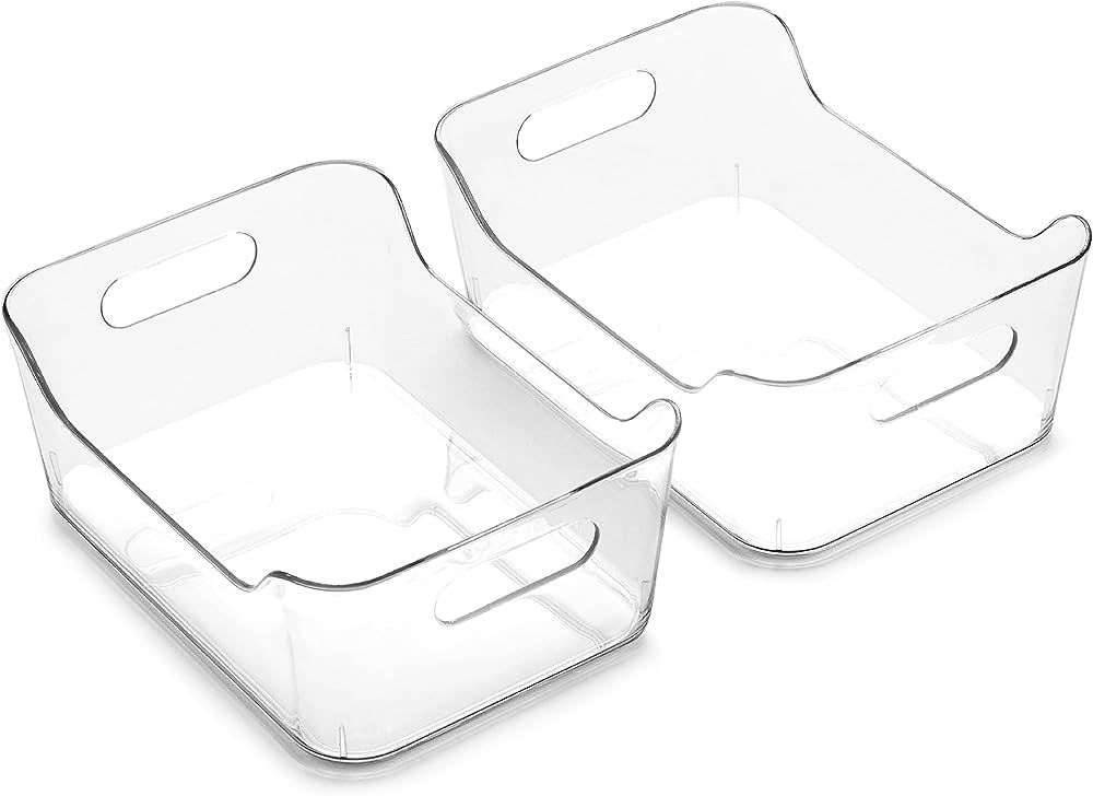 BINO | Plastic Storage Bins, Small - 2 Pack, Clear | THE SOHO COLLECTION | Pantry Organizers and ... | Amazon (US)