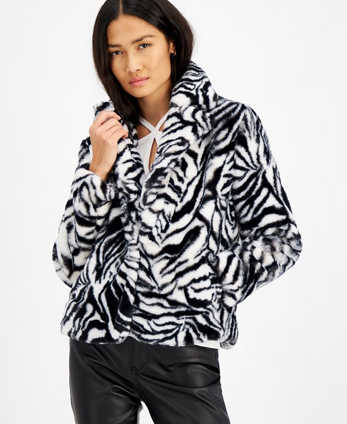 INC International Concepts Animal-Print Faux-Fur Jacket, Created for Macy's & Reviews - Jackets &... | Macys (US)