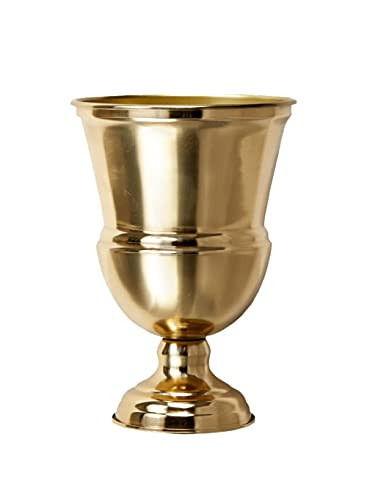 Serene Spaces Living Decorative Gold Vase Urn, Gold Vases for Centerpieces, Metal Vase Use for Home Decor, Wedding, Parties, Floral Arrangements, Measures 10.25" Tall & 7.25" Diameter (Pack of 1) | Amazon (US)