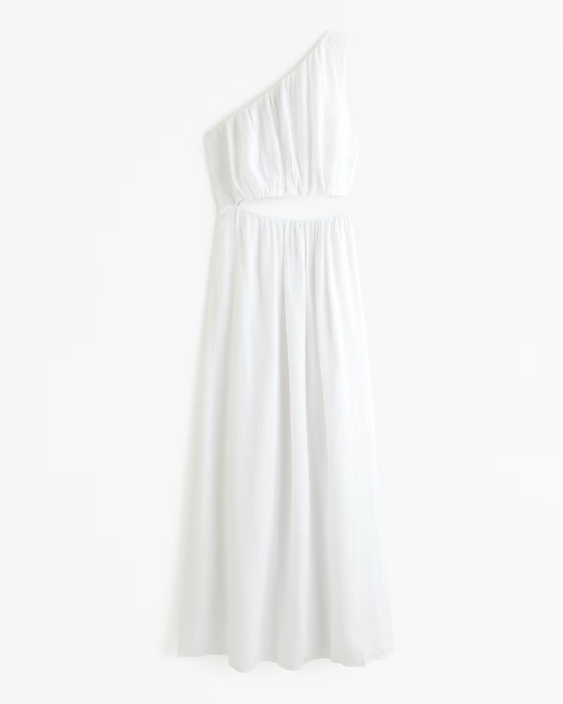 One-Shoulder Cutout Midi Dress | Abercrombie & Fitch (US)
