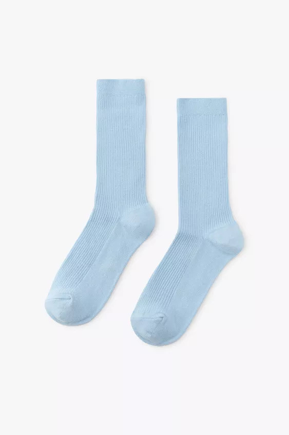 Long socks made with cotton yarn. | Zara US