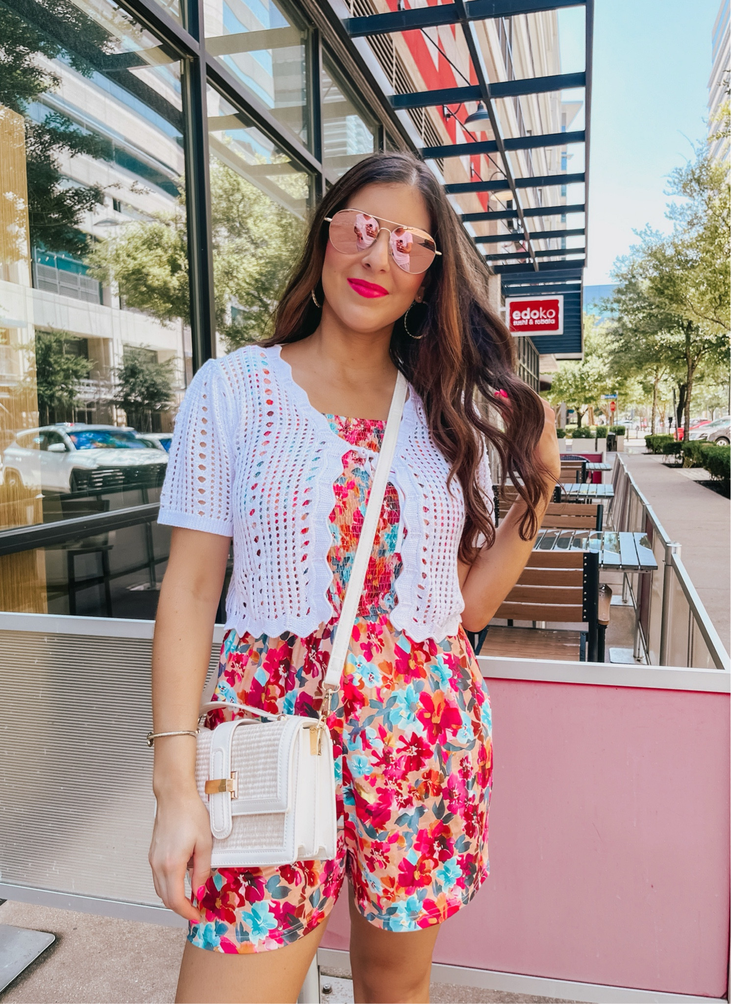 Summer Romper from Amazon Fashion 😎🩷🩵 Floral Romper so comfy and such good quality. It does not wrinkle easily. Cardigan coverup and accessories also Amazon. 




#LTKSeasonal #LTKTravel #LTKootd