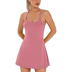 Womens Tennis Dress, Workout Dress with Built-in Bra & Shorts Pockets Exercise Dress for Golf Ath... | Amazon (US)