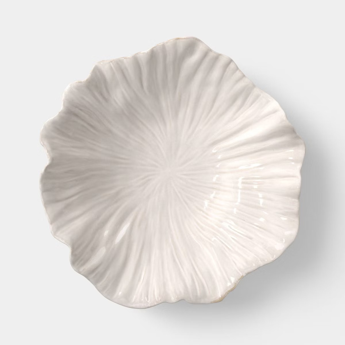 Sculpted Foliage Cream Ceramic Bowl - Threshold™ | Target