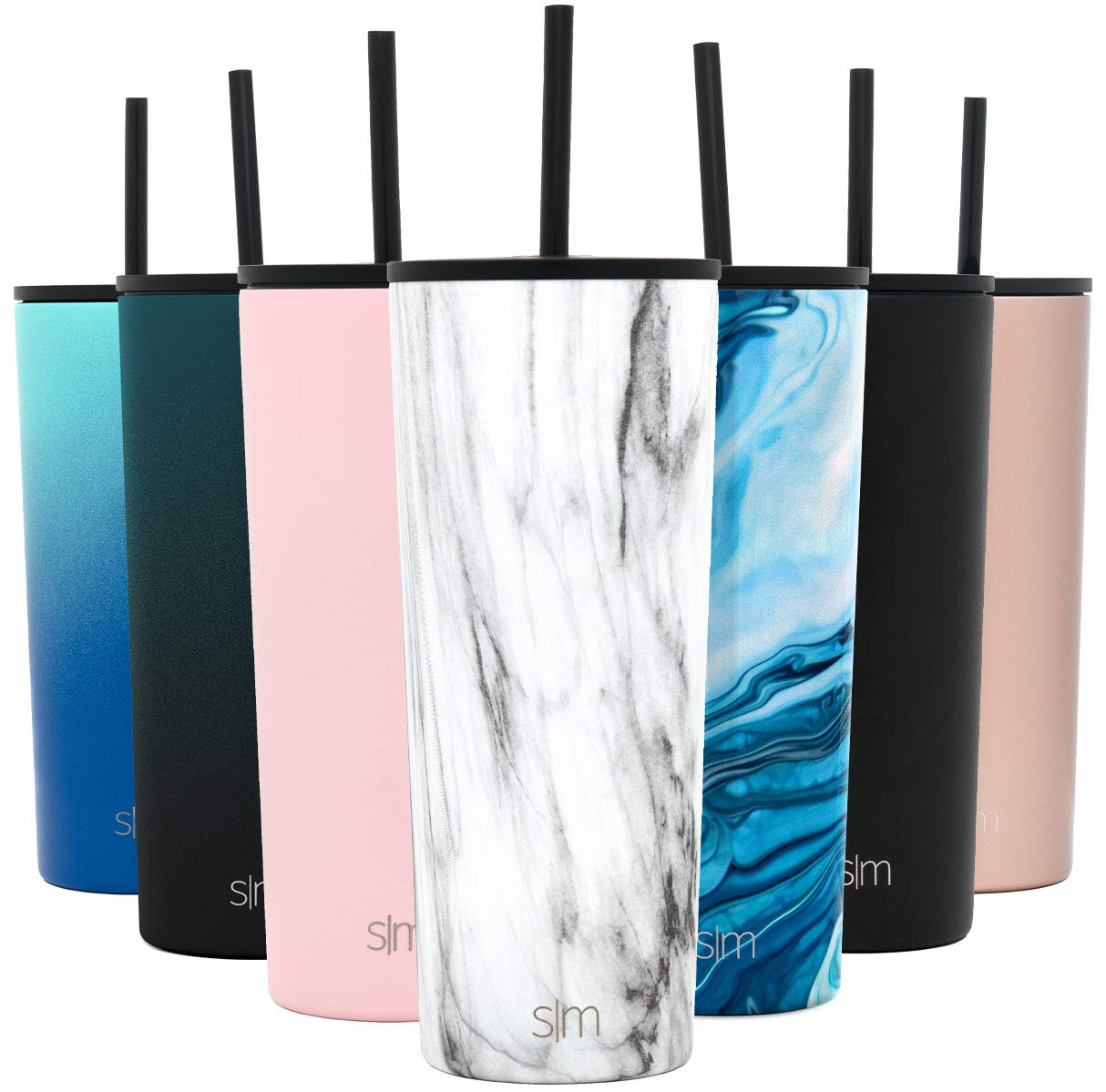 Simple Modern Insulated Tumbler with Lid and Straw | Iced Coffee Cup Reusable Stainless Steel Wat... | Amazon (US)