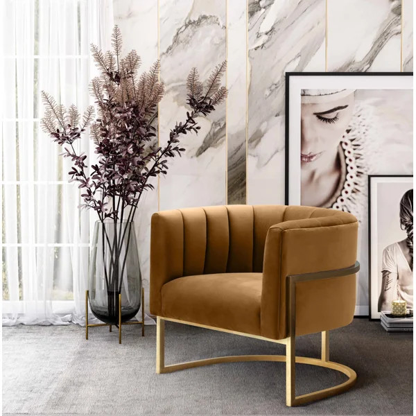Berndina Velvet Barrel Chair | Wayfair North America
