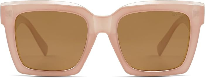 SOJOS Trendy Square Polarized Sunglasses Women Men Retro Style SJ2306,Large | Amazon (US)