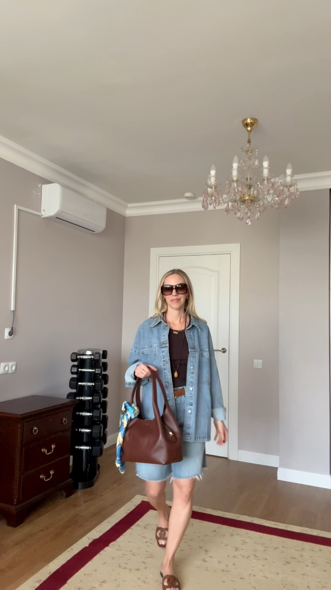 Denim on denim summer outfit, denim shirt, denim bermuda shorts, Gucci sandals, Le Tanneur handbag, summer 2026 outfit

#LTKootd #LTKdayinmylife #LTKgrwm