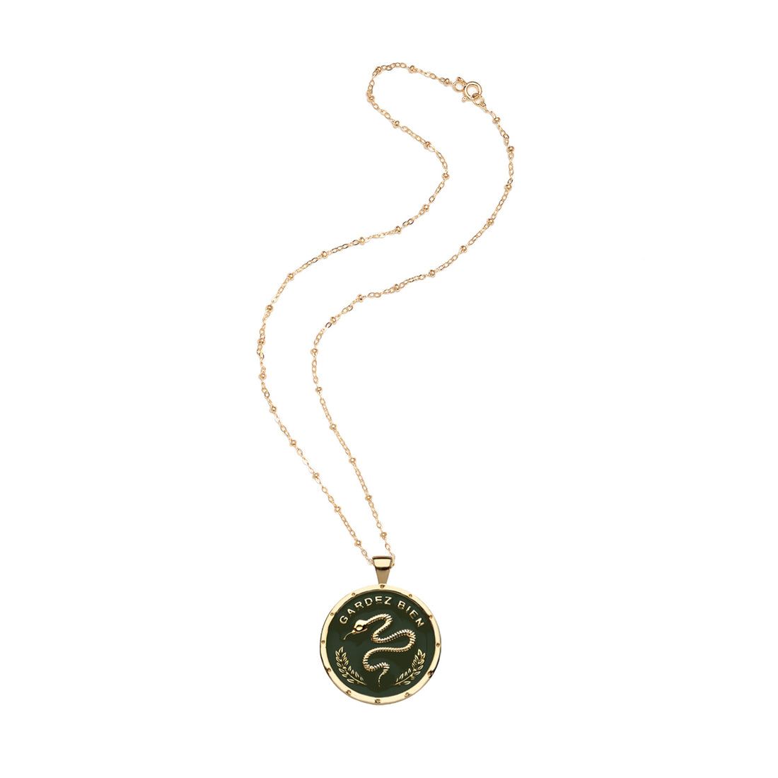 PROTECT JW Original Pendant Coin in Green Enamel | Jane Win