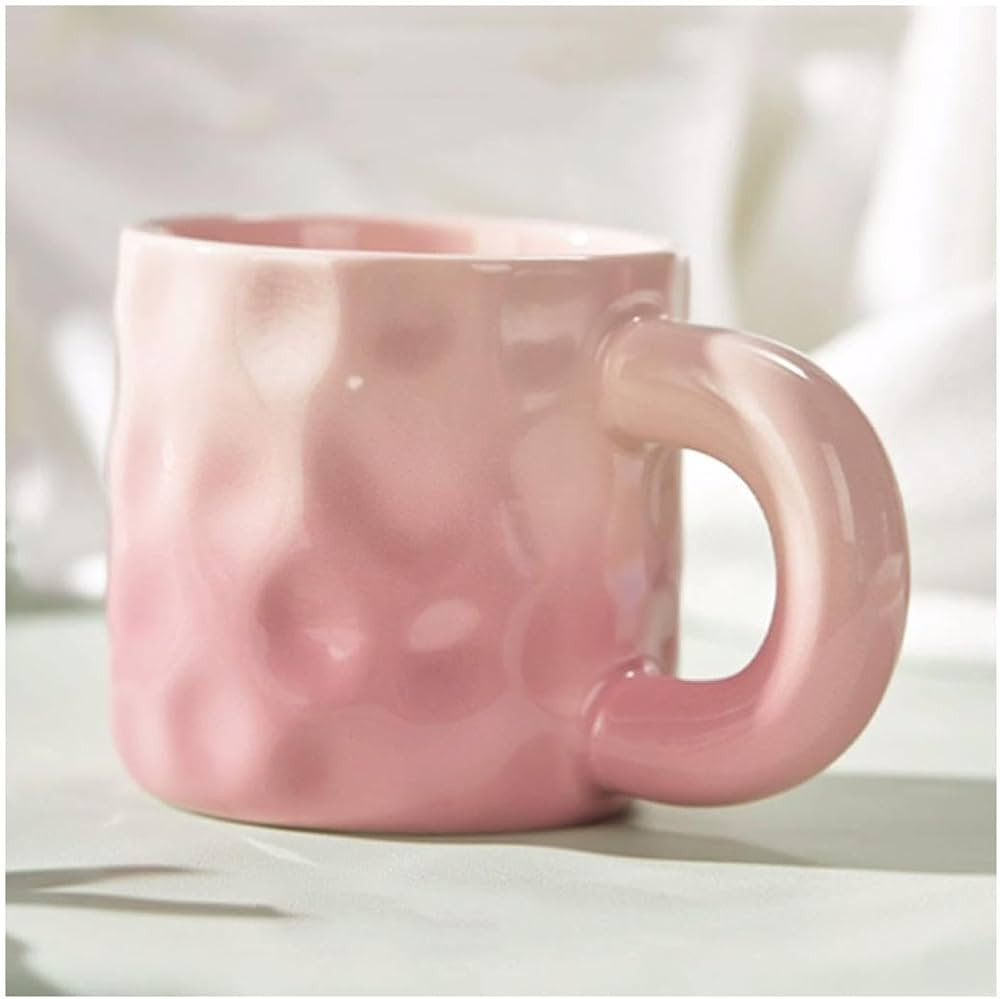 Portable Mug Ceramic Round Gradient Coffee Mug Small Office Tea cup with handle Microwavable Morn... | Amazon (UK)