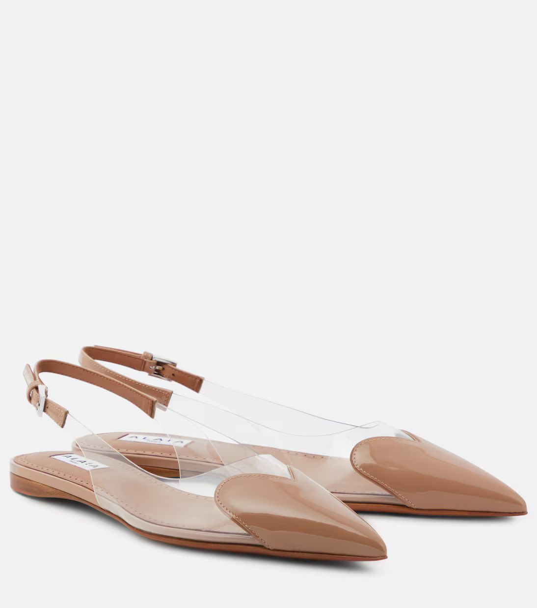 Le Cœur patent leather and PU slingback flats | Mytheresa (UK)