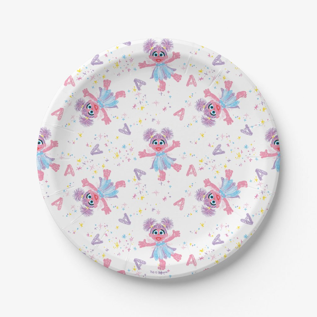 Abby Cadabby Sparkle Pattern Paper Plates | Zazzle
