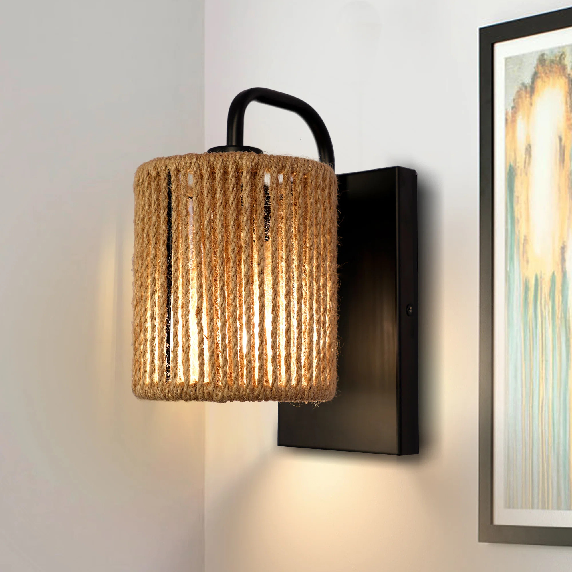 Bay Isle Home™ Woven Rattan Wall Sconce, Eco-Friendly Hemp Rope Fixture, Ideal For Any Room & Reviews | Wayfair | Wayfair North America