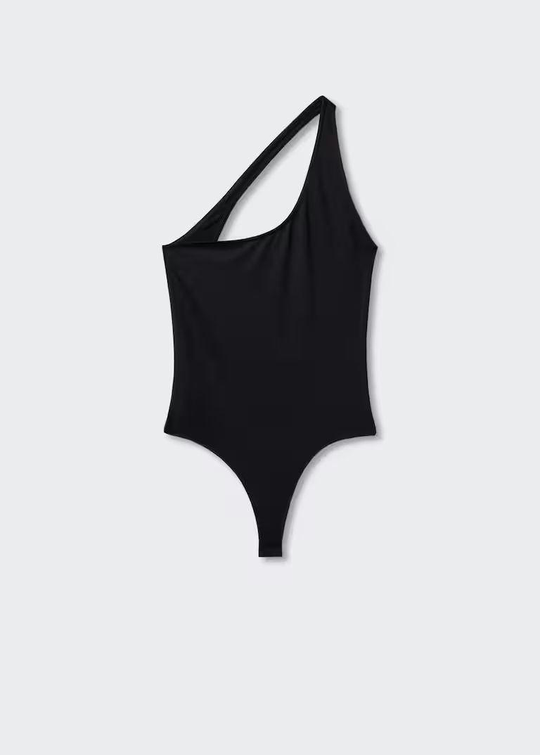 asymmetric open back bodysuit -  Women | Mango USA | MANGO (US)
