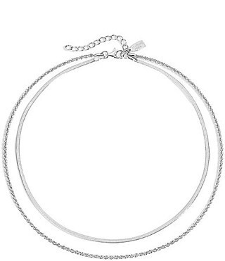 Electric Picks Twice As Nice Short Multi Strand Chain Necklace - Silver | Dillard's