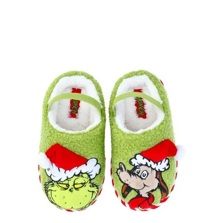 Dr. Seuss Kids Grinch Holiday Slippers | Walmart (US)