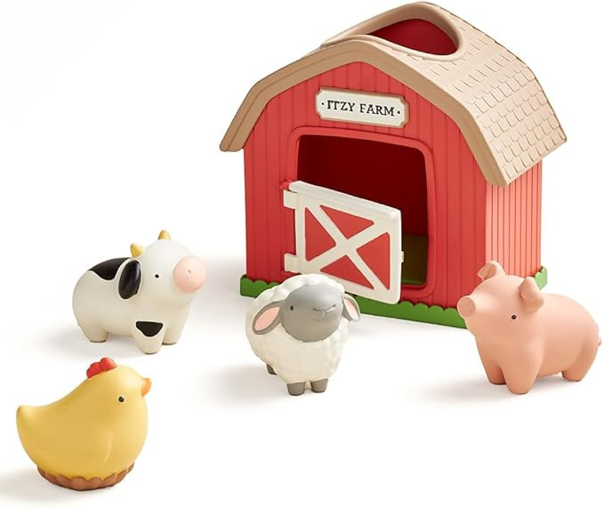 Itzy Ritzy Put & Take Activity Toy – Spill & Fill Sensory Toy with 4 Squeezable Barnyard-Themed... | Amazon (US)