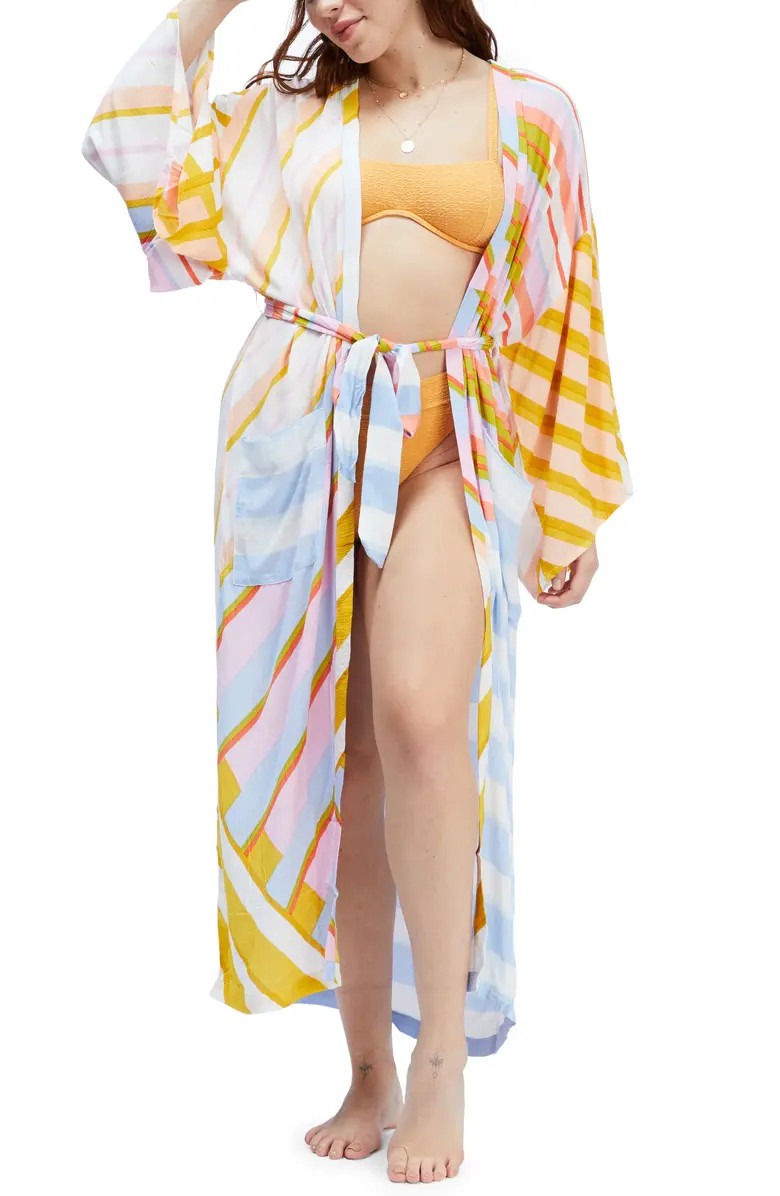 Billabong Head Over Heels Long Sleeve Cover-Up Wrap Dress | Nordstrom | Nordstrom