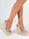 Styleloop Woman Shoes Tie Leg Espadrille Wedge Sandals For Summer Vacation Shoes Summer Sale | SHEIN