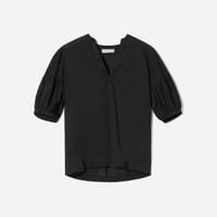 Buy The split neck puff sleeve air shirt Free