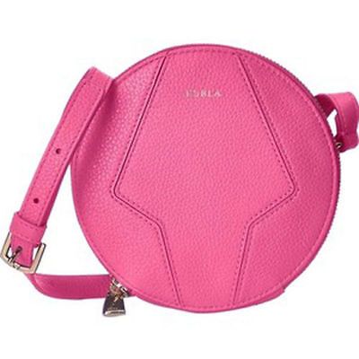 Furla Perla Pink Pebble Leather Mini Zip Round Cross body Bag Purse Hobo 6"  Nwt | eBay US