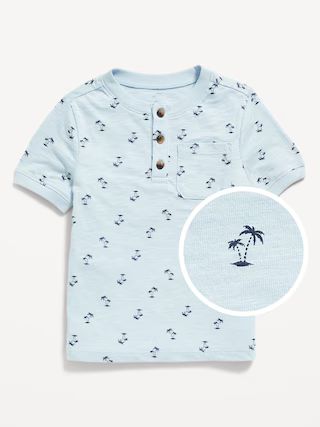Printed Unisex Short-Sleeve Pocket Henley T-Shirt for Toddler | Old Navy (US)