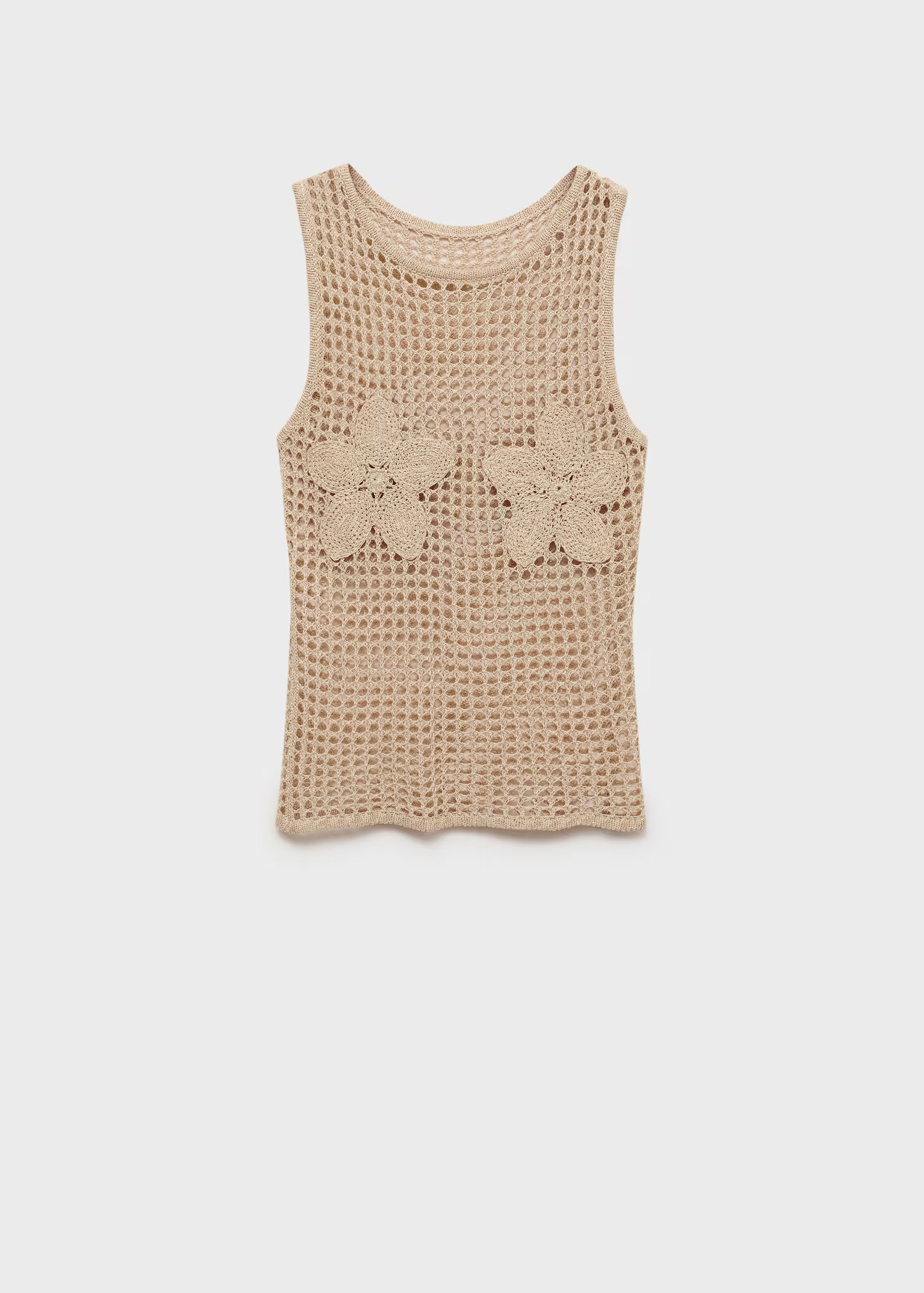 Floral-embroidered crochet top | Mango (US/MX/AU)