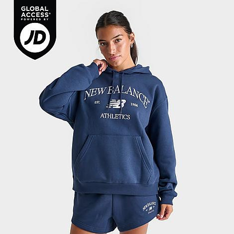 New Balance Women's Rise Pullover Hoodie in Navy Size: XL | JD Sports (US)