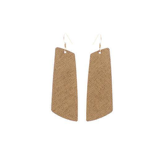 Antique Brass Gem Leather Earrings | Nickel and Suede