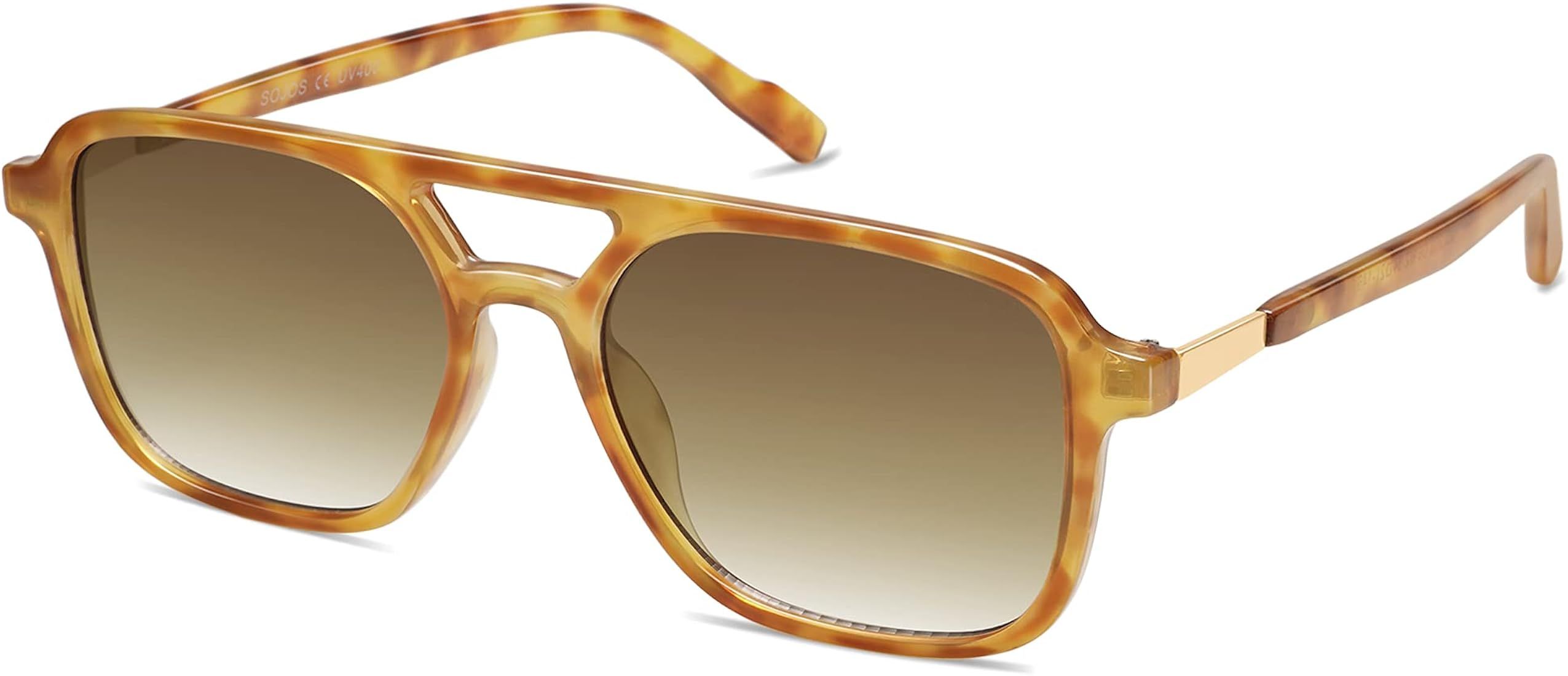 SOJOS Trendy Retro Aviator Sunglasses for Women and Men | Amazon (US)