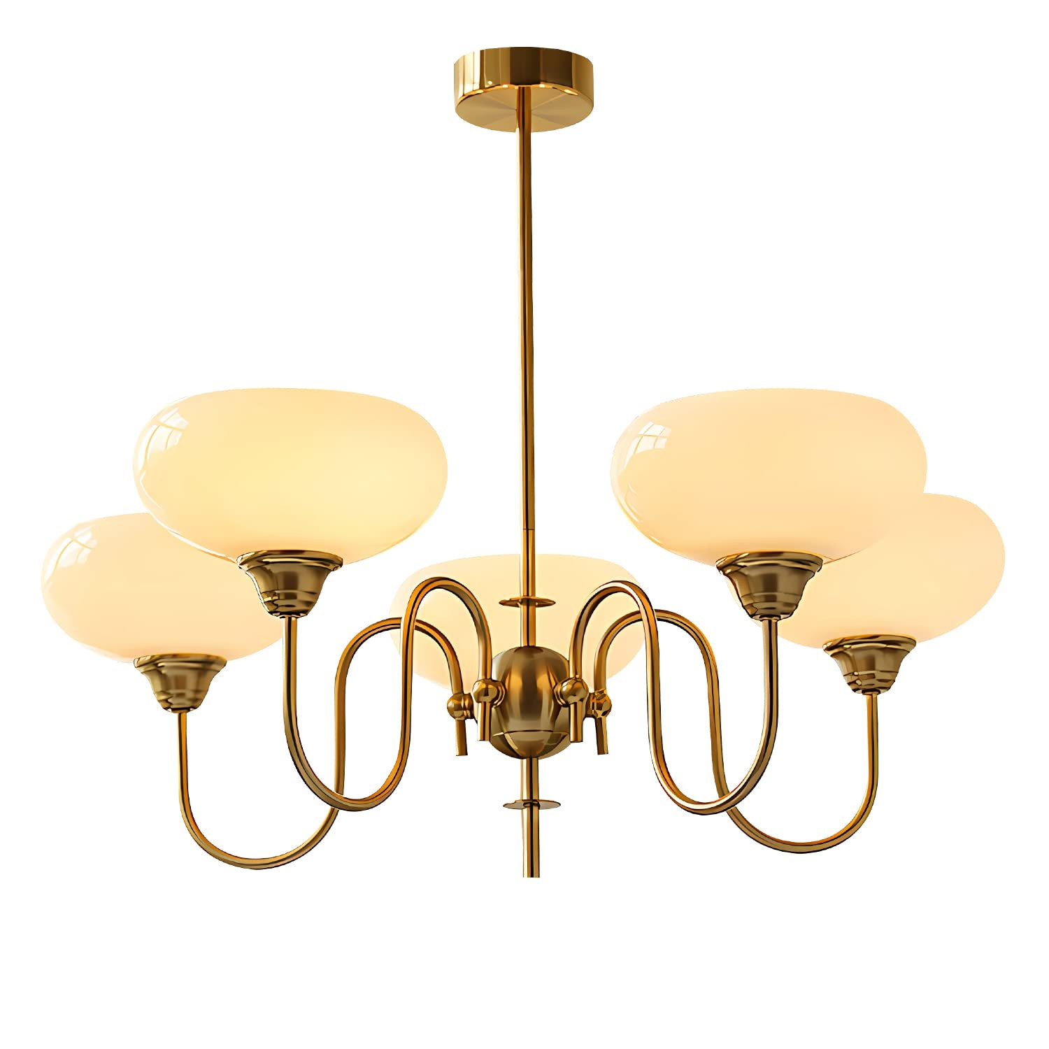 BOKT Gold Vintage Modern 5-Light Globe Chandelier With Smooth Lampshade Sputnik Pendant Light for... | Amazon (US)